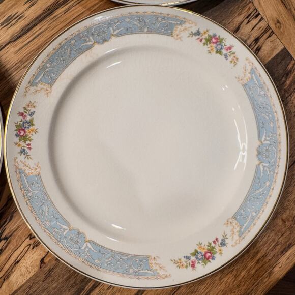 1939 Edwin Knowles-Blue Dawn Collection, Semi-Vitreous-Plates-10”- Set of 4 - Picture 5 of 10